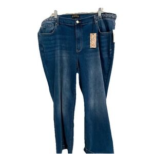 Nanette Lepore Belle Plus Size 22 Jeans High Rise Boot Cut Denim Stretch New